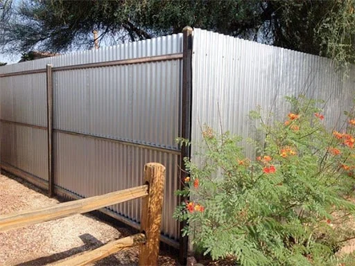 corrugated metal fencing